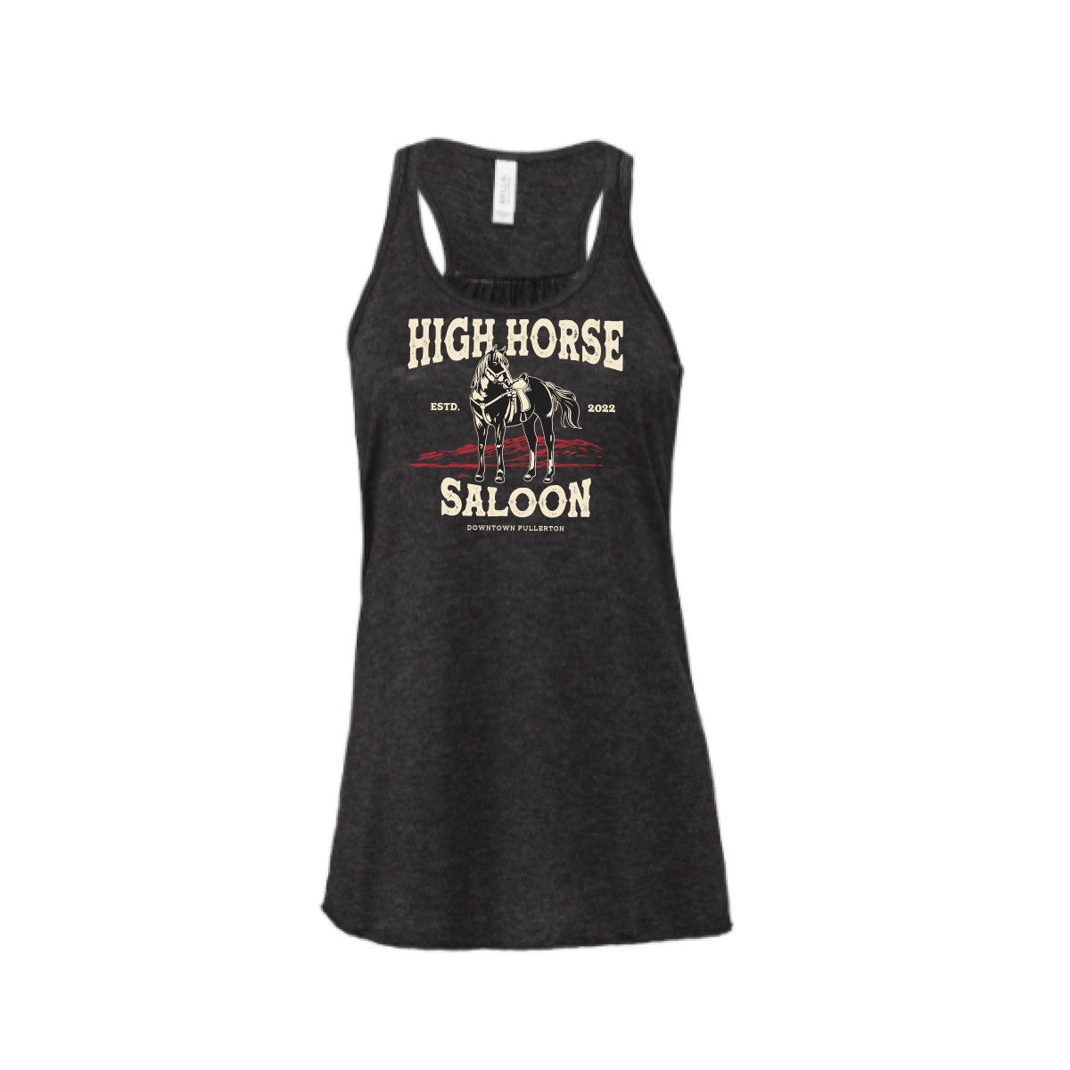 Women's Charcoal High Horse Saloon Racerback Tank