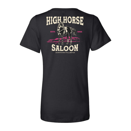 High Horse Black & Pink V-Neck