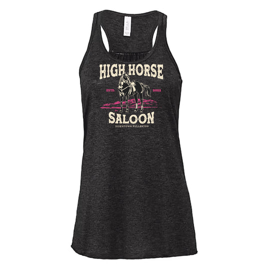 High Horse Saloon Charcoal and Pink Tank Top