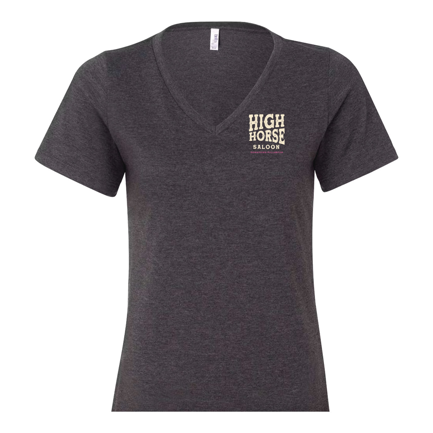 High Horse Charcoal and Pink V-Neck