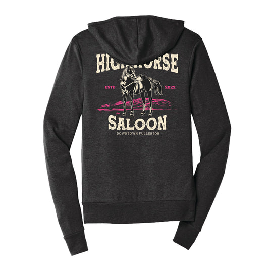 High Horse Charcoal & Pink Zip-Up