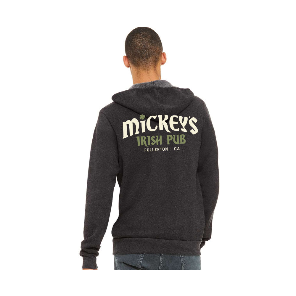 Mickey's Irish Pub Charcoal Zip Up Hoodie